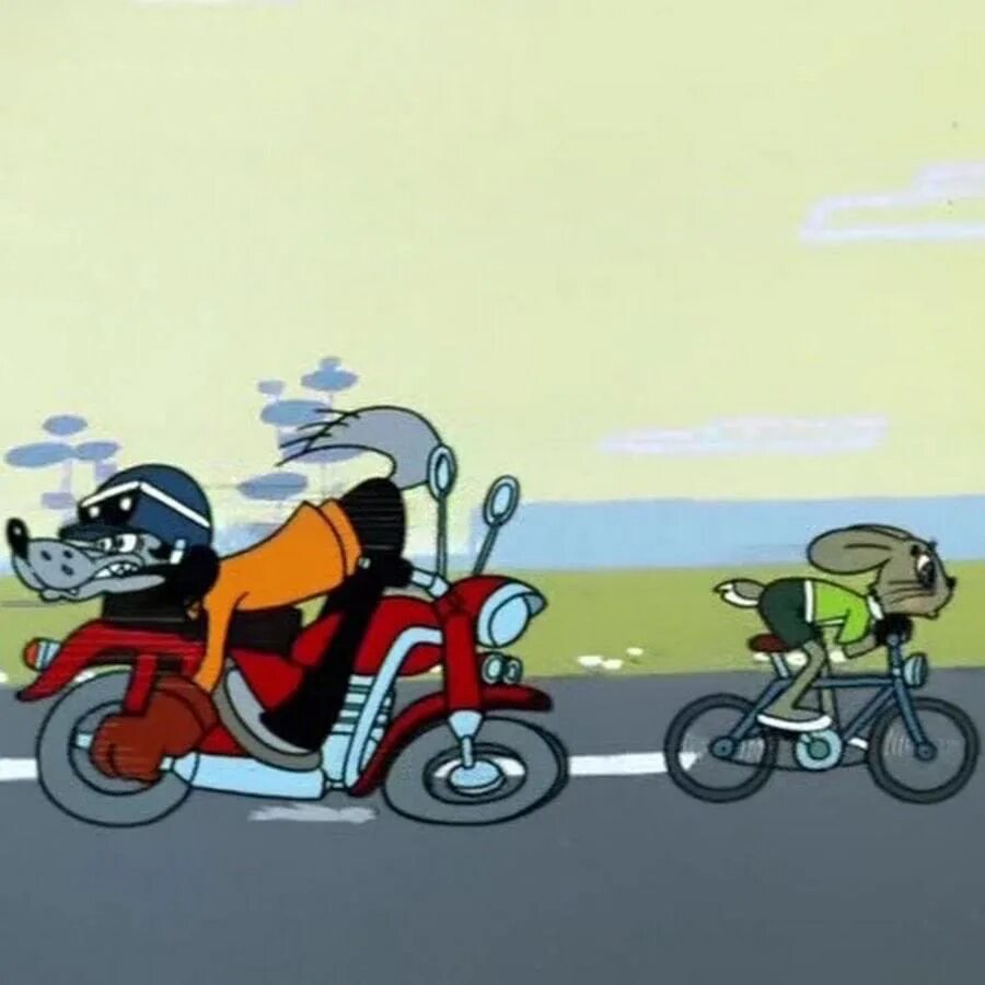Ездить ну. Волк ну погоди на Яве. Ну погоди волк на мотоцикле. Мотоциклы из мультфильмов. Мотоцикл из мультика.