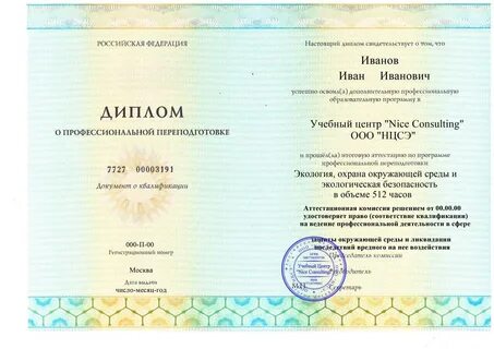 Специальность и квалификация по диплому