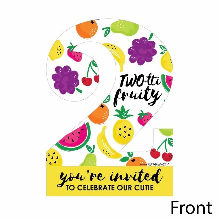 Fruit Party. Invitation latter for a Birthday. Fruittis.