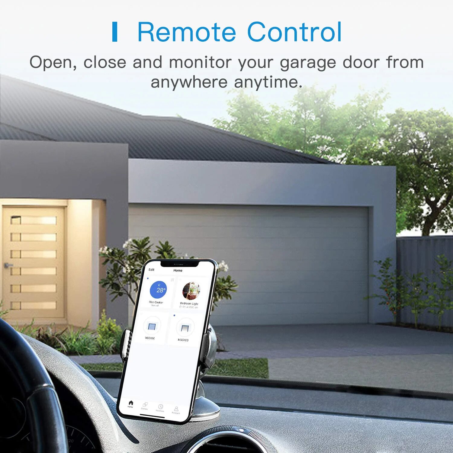 Смарт гараж. Meross smart wifi garage door opener msg100hk(eu). умный открыватель гаражных дверей moes wi-fi smart garage door opener. самооткрывающееся ворота гаража в умном доме.