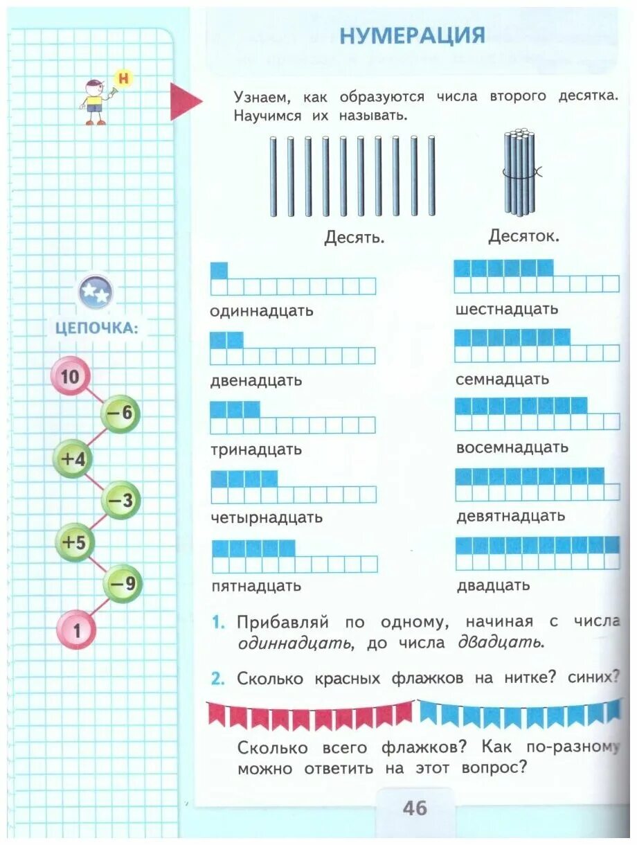 Изучение чисел второго десятка