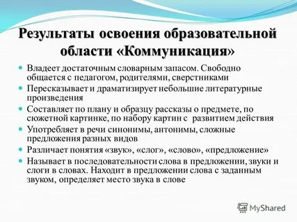 Итоговые результаты освоения программы