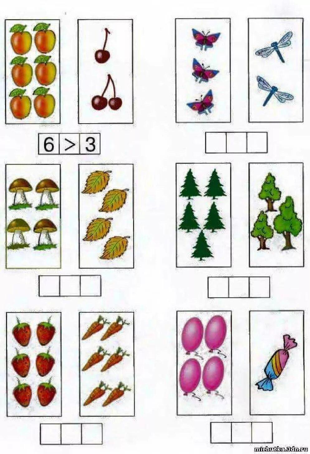 Математика сравнение чисел задания для дошкольников. Сравнение количества предметов. Сравнение предметов для дошкольников. Сравнение количества предметов для дошкольников. Количество и счет в средней группе