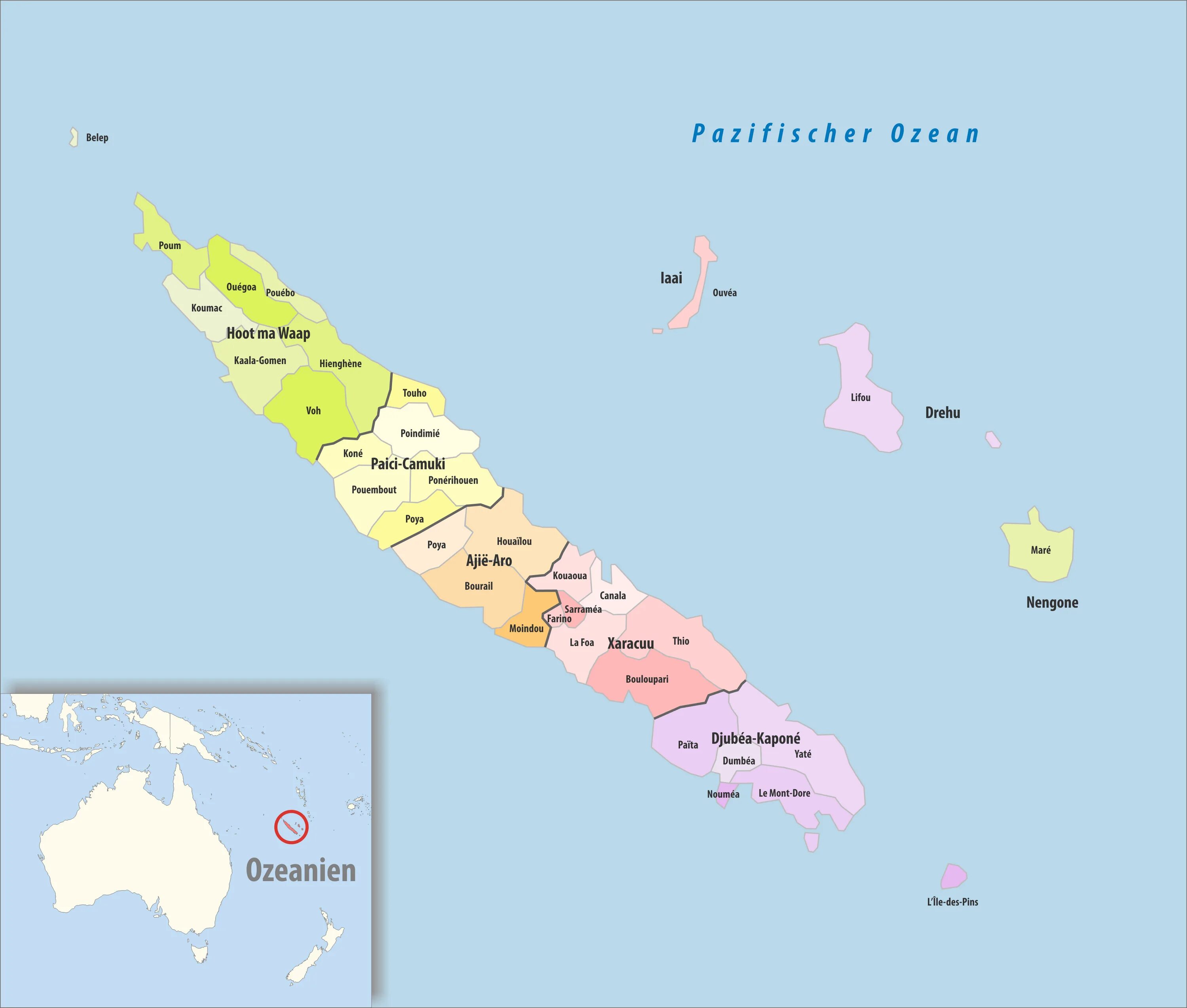 Новая каледония на карте. New Caledonia на карте.