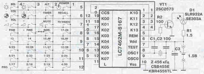 Схема пульта телевизора