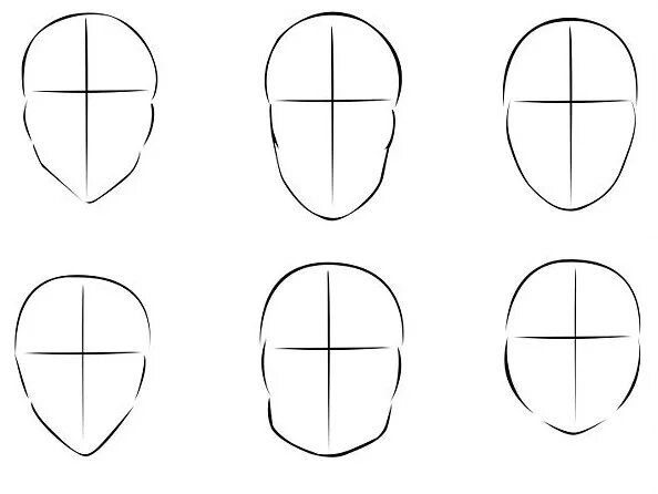 Форма лица для рисования. Поэтапное рисование овала лица. Форма головы для рисования. Формы лица человека для рисования.