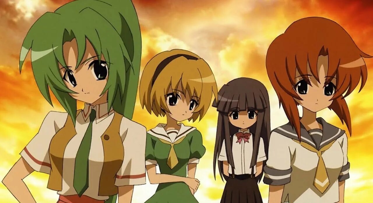 хигураши 2006. Higurashi no naku koro ni (2020) аниме. когда плачут цикады рена. плачут цикады аниме. хигураши но наку коро ни аниме.
