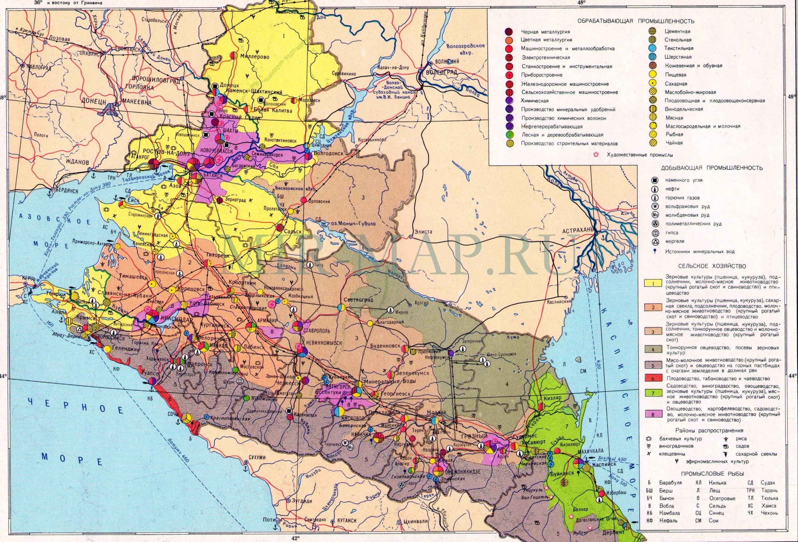 Карта северного юга