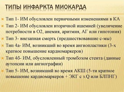 Острый инфаркт миокарда виды