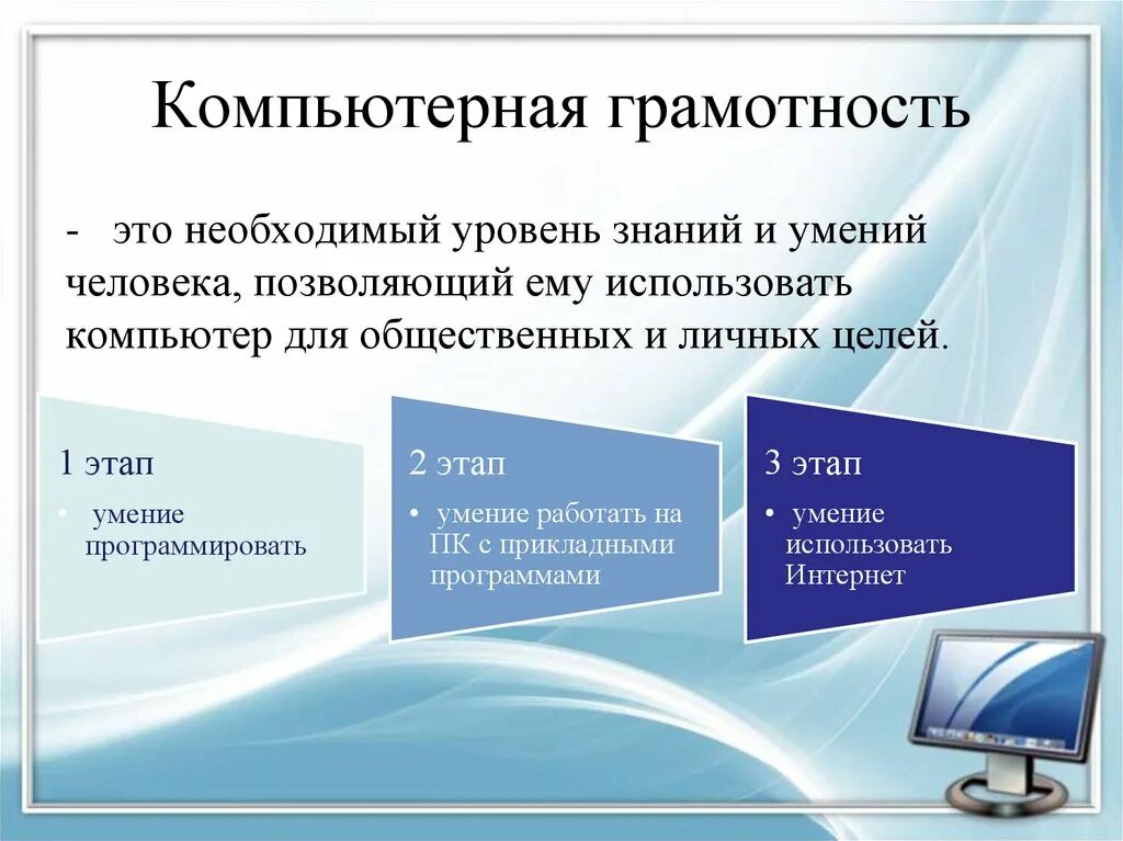 Задачи компьютерного обучения. Компьютерная грамотность. Формирование компьютерной грамотности. Компьютерная грамотность этапы. Компьютерная грамотность презентация.