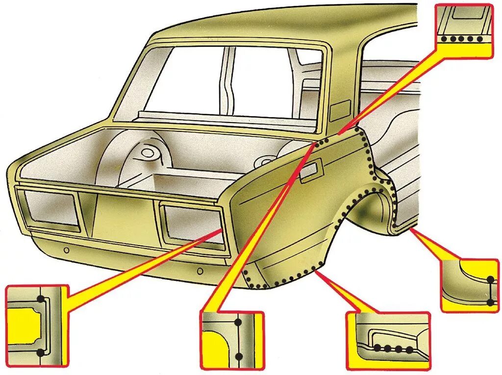 Как поменять на семерке. Сварные точки заднего крыла ВАЗ 2107. Меняем заднее крыло ВАЗ 2107. Точки сварки заднего крыла ВАЗ 2105. Засена заднего праврго крылаваз 2107.