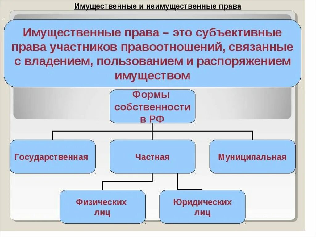 Оплата имущественными правами. Имущественное и неимущественное право.