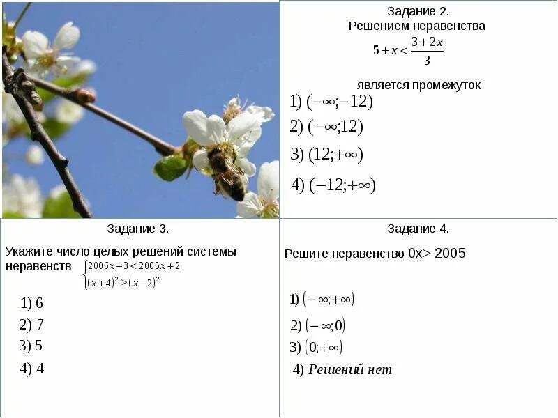 Графиками каких неравенств являются полуплоскости Множеством решений какого неравенства является промежуток 3