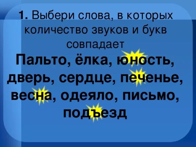 Слова где буквы и звуки совпадают. Сова в которых количество букв и звуков не совпадает. Слова в которых количество букв и звуков не совпадает. Слова в которых количество букв и звуков совпадает. Количество букв и звуков в слове совпадает.