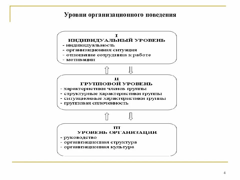 1 организационный уровень. Уровни изучения поведения в организации. Уровни организационного поведения. Базисные научные подходы организационного поведения. Структура организационного поведения.