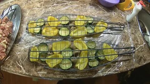Овощи в тандыре на решетке