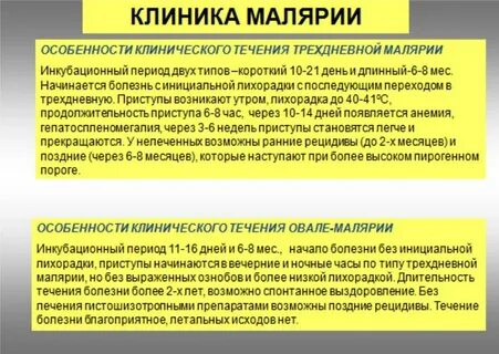 Поздние рецидивы малярии
