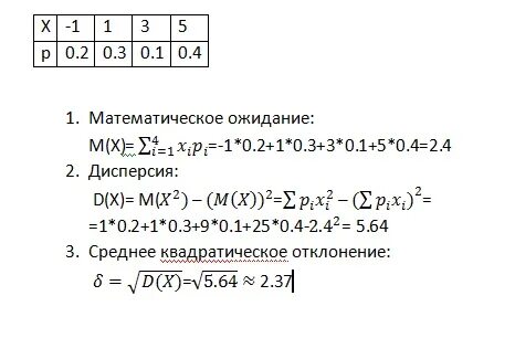 Случайная величина y 3x 5