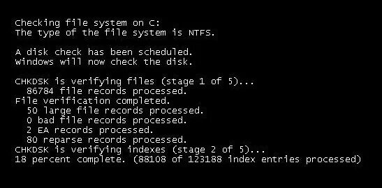Windows will now check the disk. Checking file system on c the type of the file system is ntfs что это. картинка chkdsk win 10. черный экран и надпись checking file system on c. chkdsk /f /r.