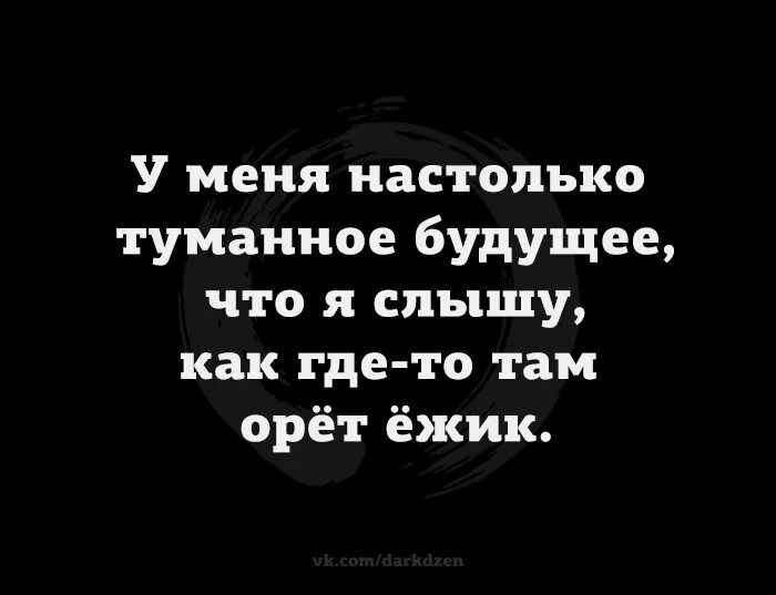 Там закричать. У меня настолько туманное будущее что я слышу как. У меня настолько туманное будущее что я слышу как где-то там орёт Ёжик. Затуманено будущее мысли.