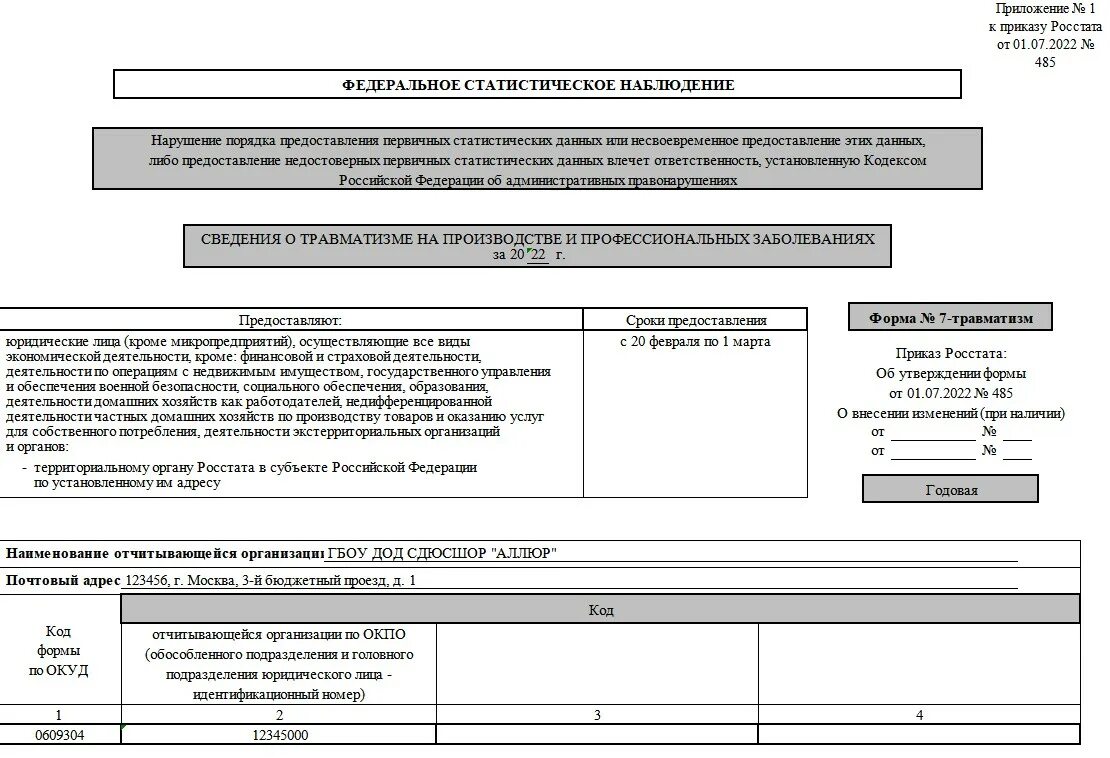 Образец заполнения 7 травматизм форма. Приложение к форме 7-травматизм. Пример заполнения формы сведения о травмах. Форма 7 приложение к. Форма 7т травматизм 2022.