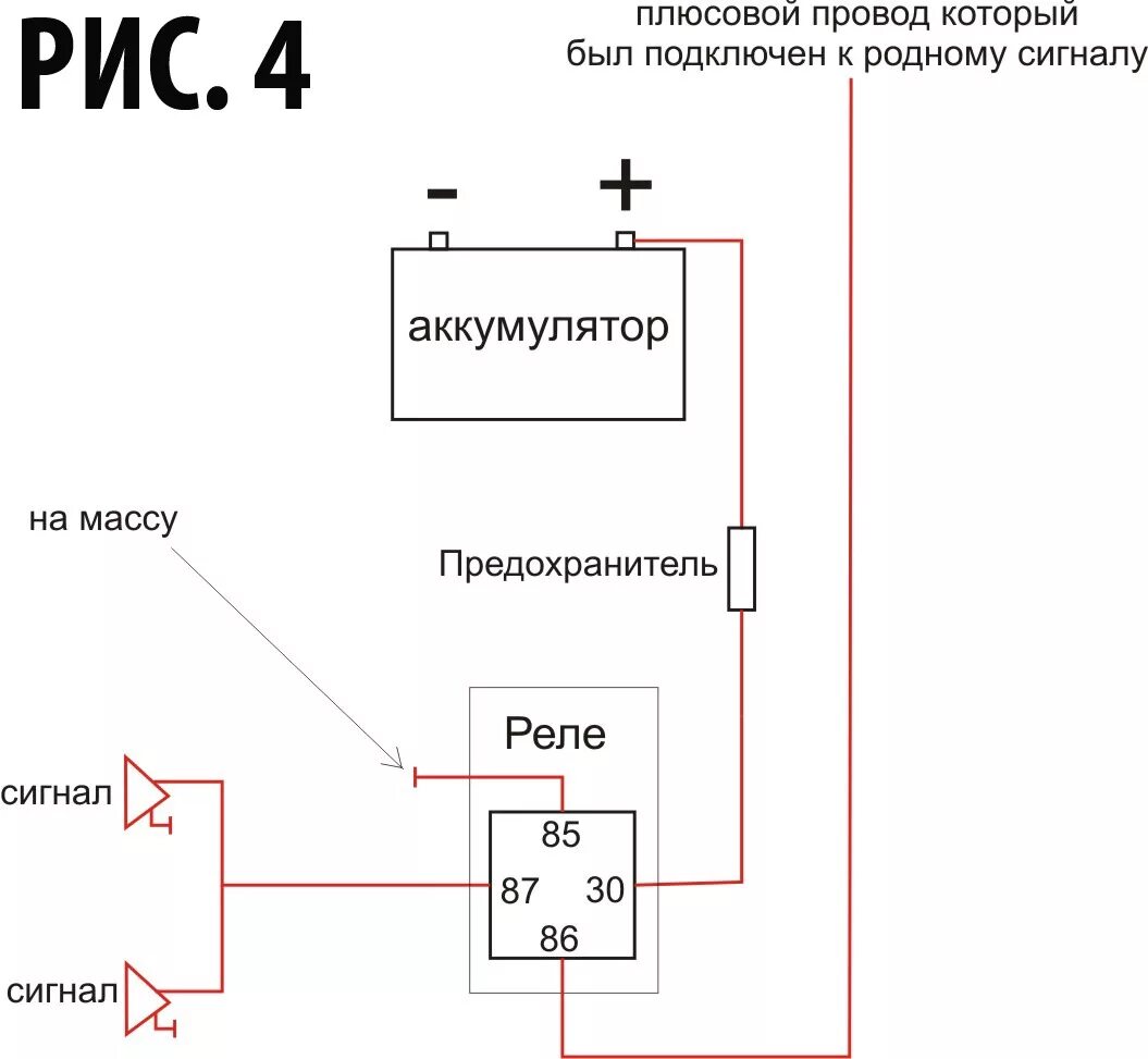 Подключение воздушного сигнала