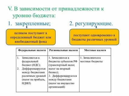 Закрепленные налоги примеры