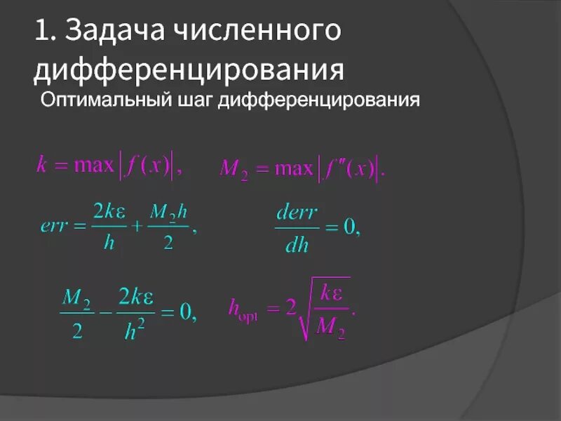 Численное дифференцирование. Дифференцирование изображения. теорема о дифференцировании изображения. теорема о дифференцировании оригинала.