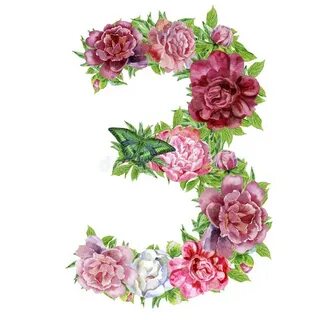 Цветов цифра 3