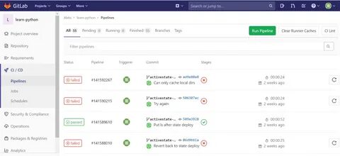 Gitlab runner environment