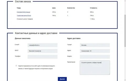 Обратившиеся контактные данные