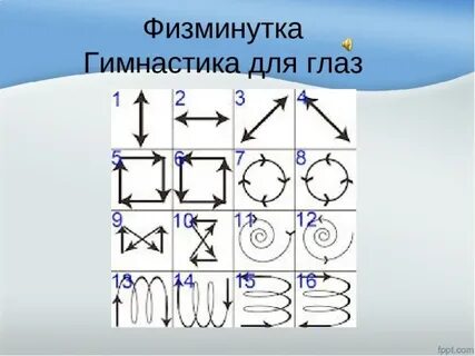 Физминутка для глаз 4 класс