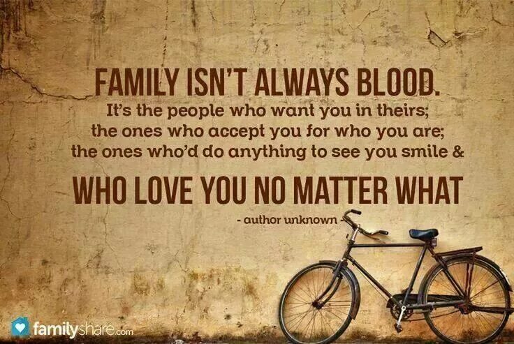 Family is. The Family is Sacred. DNA isnt always Family. Family isn't always Blood. It`s the people in your Life who want you in theirs. The ones who accept you for who you are.. Family is always very