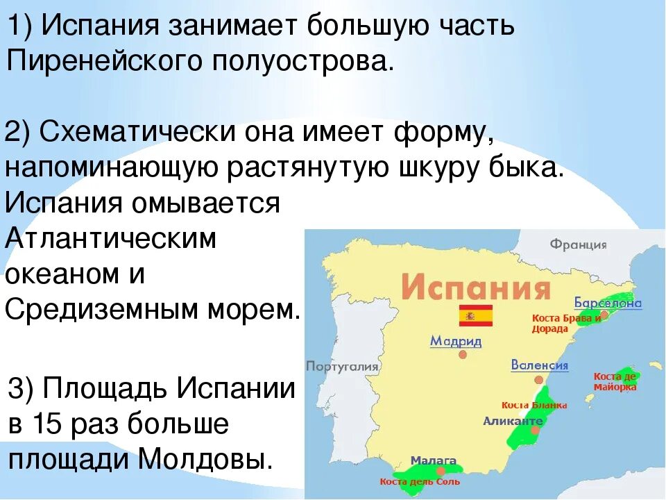 Испания занимает большую часть Пиренейского полуострова. Пиренейский полуостров географическое положение. Испания площадь территории. Географическое положение Испании.