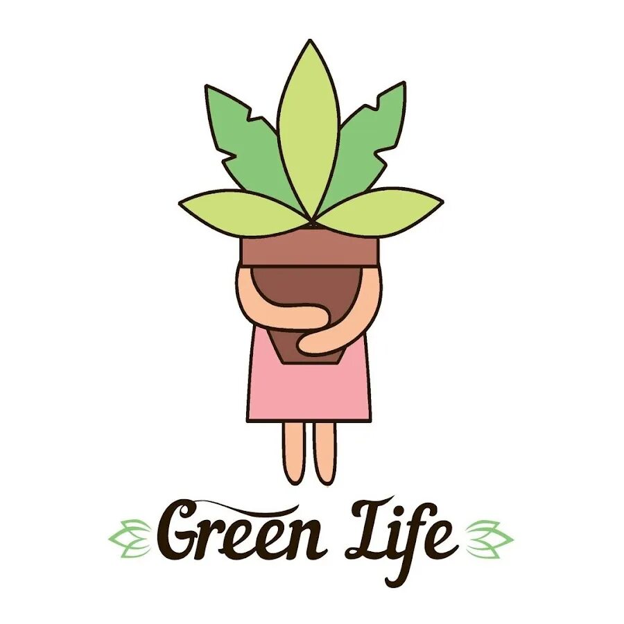 Green is life. Логотип обрезанное дерево.