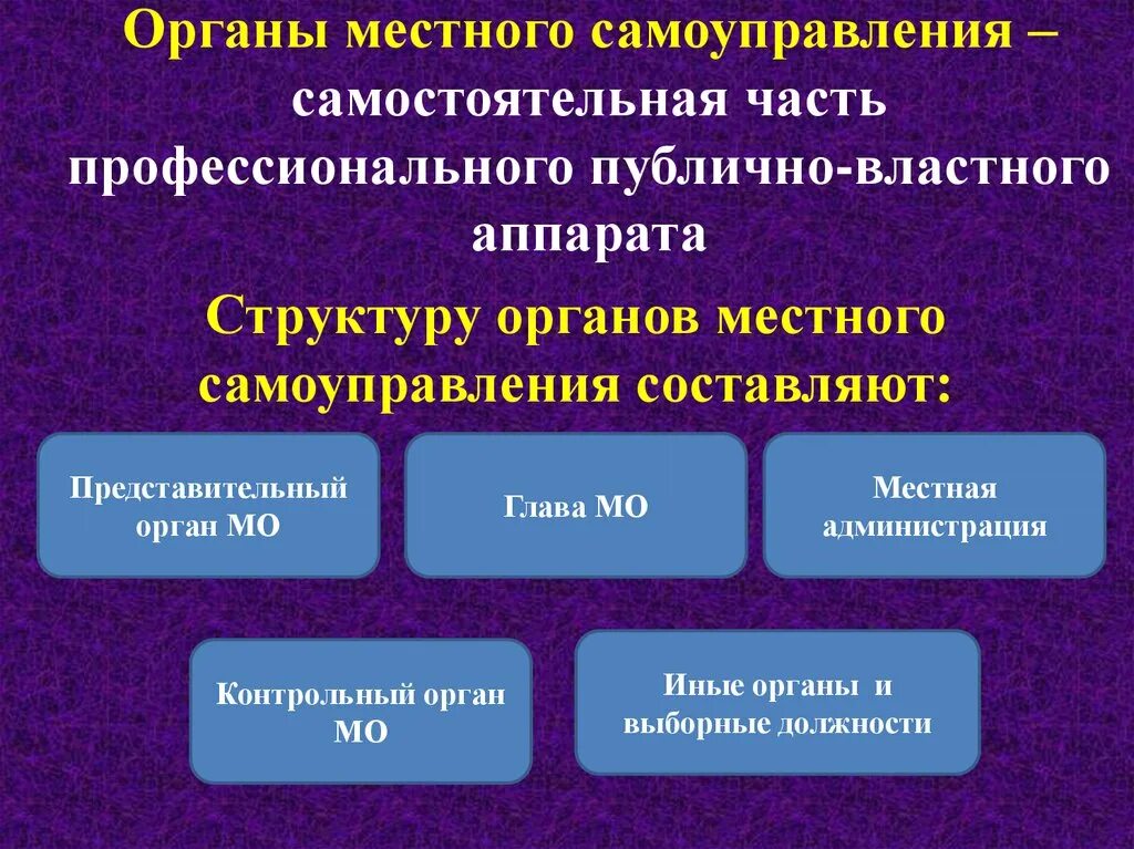 Органы местного самоуправления мо