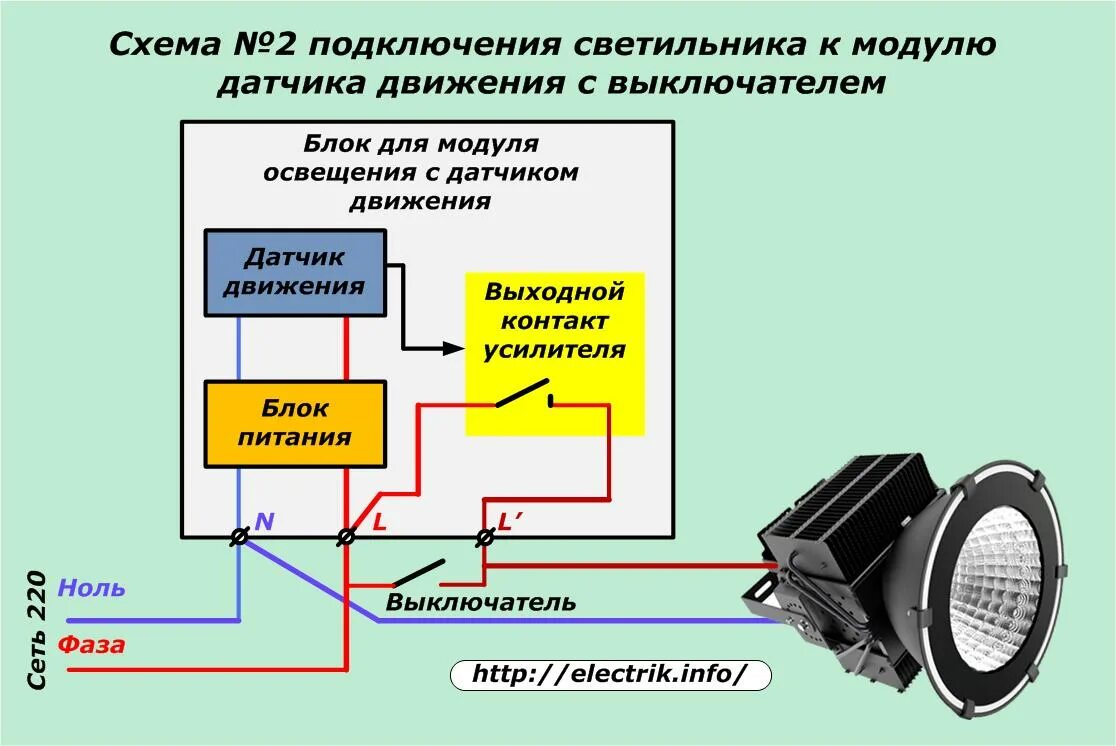 Схема включения прожектора с датчиком движения. Схема подключения светильника с датчиком движения. Схема подключения диодного прожектора с датчиком движения. Схема подключения датчика освещения с выключателем. Включение прожектора