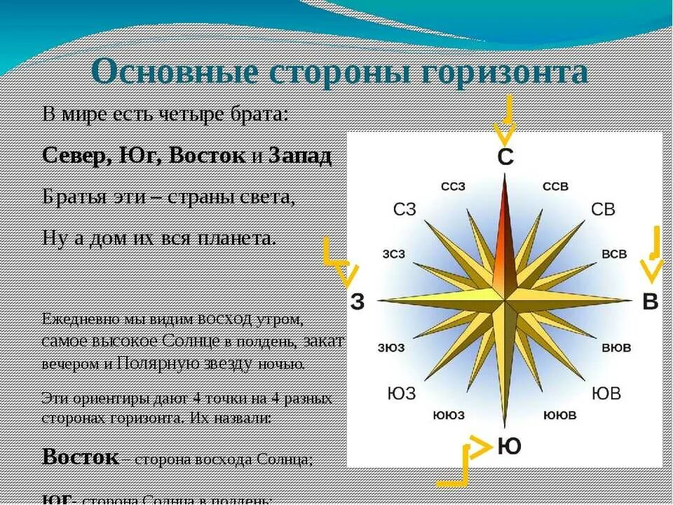 Стороны света перевод на русский