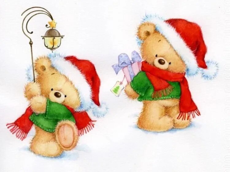 новогодние зайчики и мишки. красивые новогодние мишки. новогодние зайчики и мишки. милые мишки зимой. медвежонок новый год.