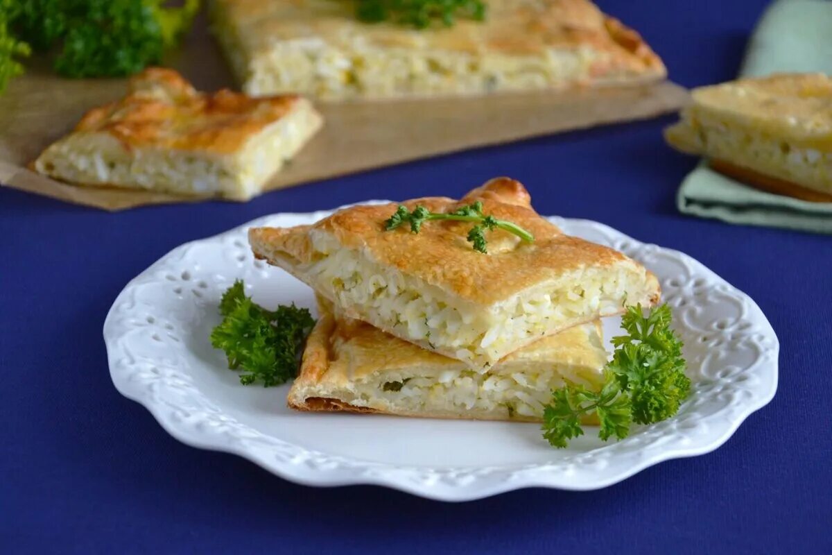 Слоеное тесто с рисом