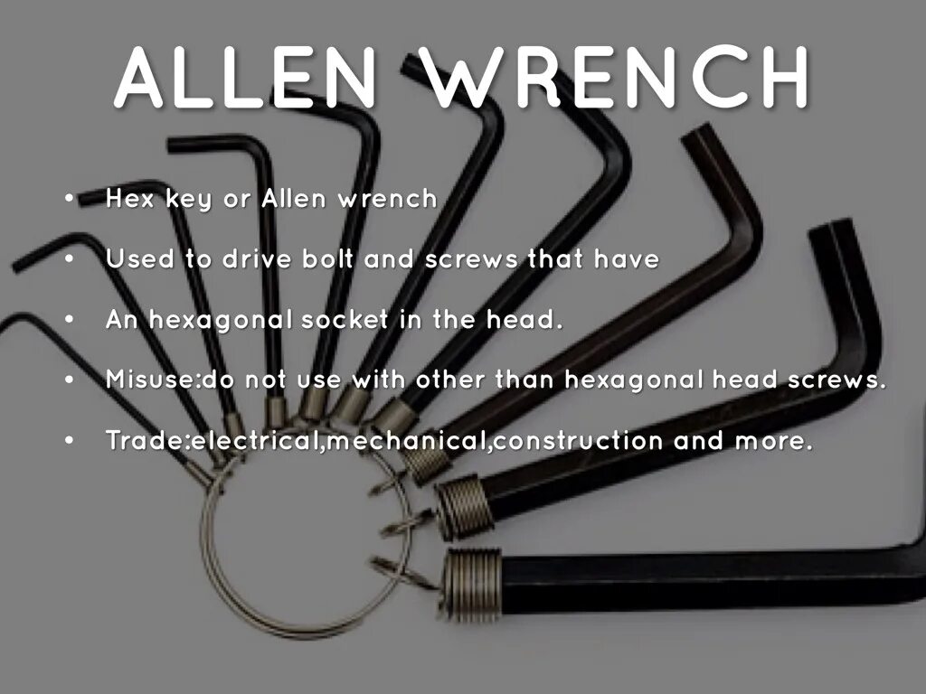 Аллен Ренч. Картинка Allen Wrench. Запчасти Allen 900.