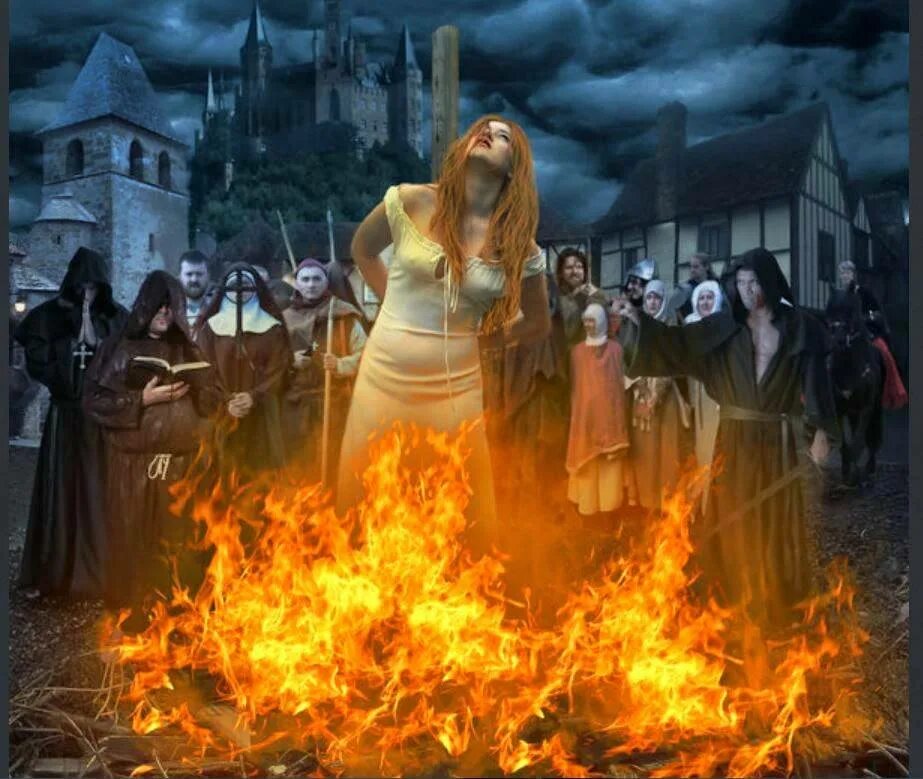 святая инквизиция сожжение еретиков. рыжая ведьма. красивая ведьма на костре. жанна д'арк сожжение на костре отрывок. почему рыжих девушек сжигали.