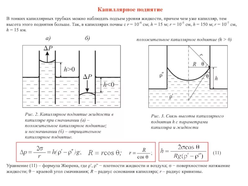 Лабораторная работа изучение капиллярные явления. Капиллярное поднятие и опускание жидкости. метод измерения капиллярного поднятия жидкости. капиллярные явления. формула жюрена.. капиллярный метод физика капиллярные явления.