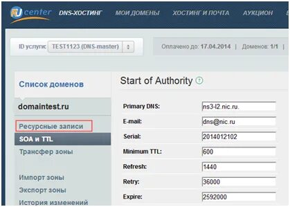 А запись домена что это