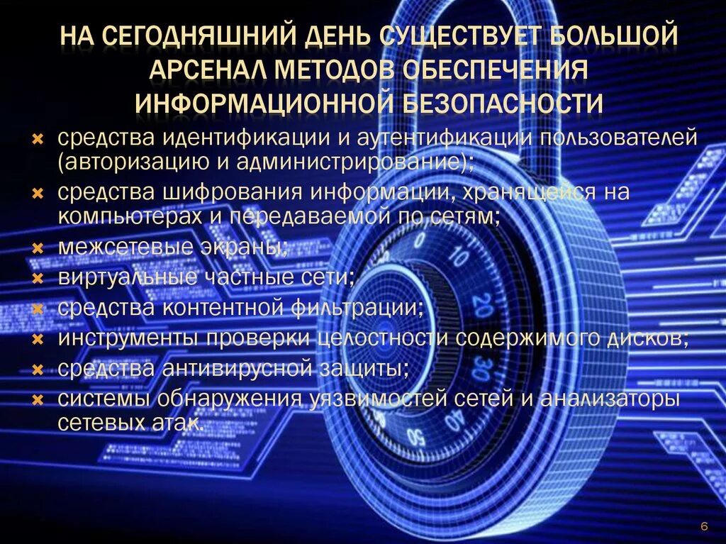 Основные обеспечения информационной безопасности