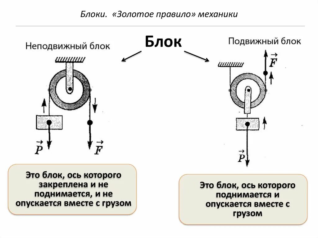 Подвижный блок объяснить. Подвижный блок и неподвижный блок физика 7 класс. Блоки механика физика. Блок разновидность рычага. Подвижный и неподвижный блок 7 класс.