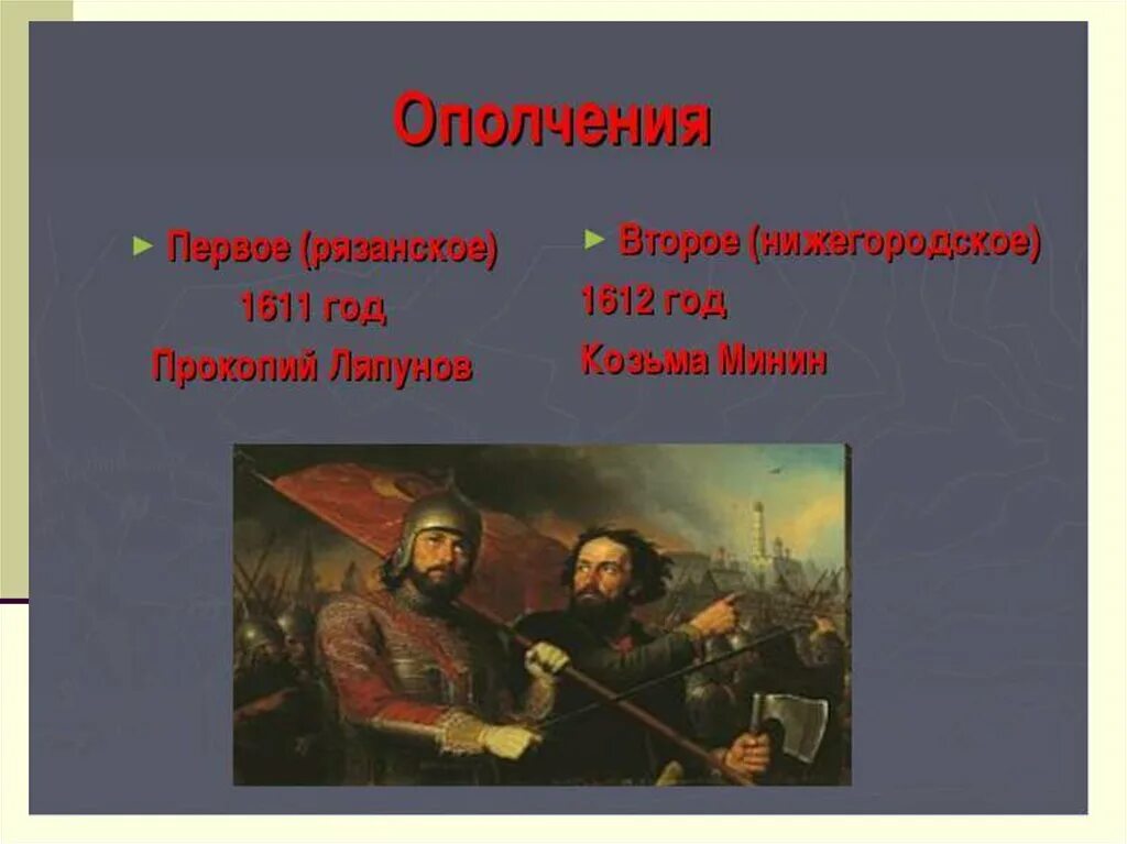 Что такое ополчение кратко. Первое ополчение. Второе ополчение. Первое и второе ополчение. Первое ополчение в России.