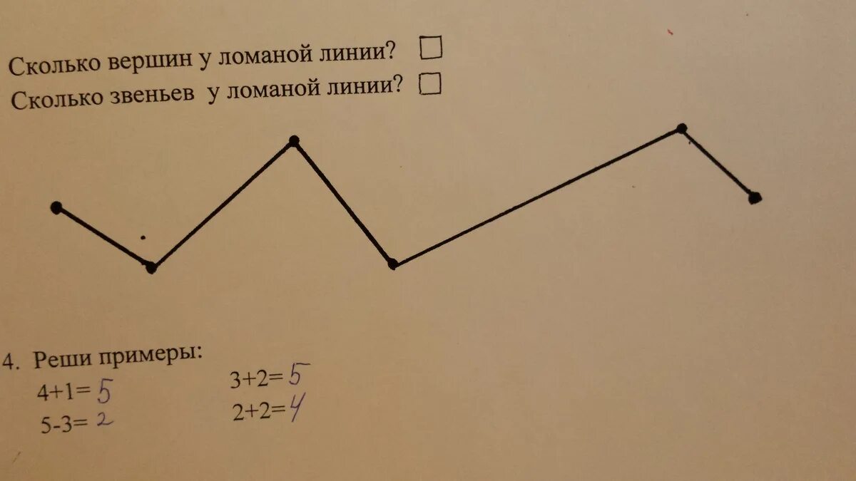 На сколько больше звеньев в красной ломаной