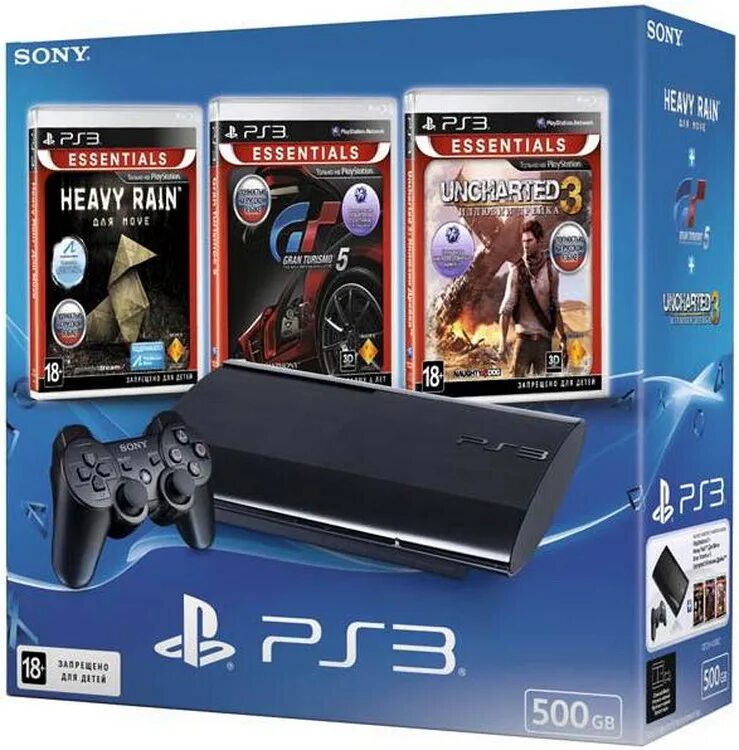 Игровая приставка Sony ps3 super Slim. Консоль ps3 super Slim. Игровая приставка Sony PLAYSTATION 3 super Slim 500 ГБ. Коробки от Sony PLAYSTATION 3 super Slim 500gb с играми Heavy Rain, Gran Turismo 5, Uncharted. Heavy ps3