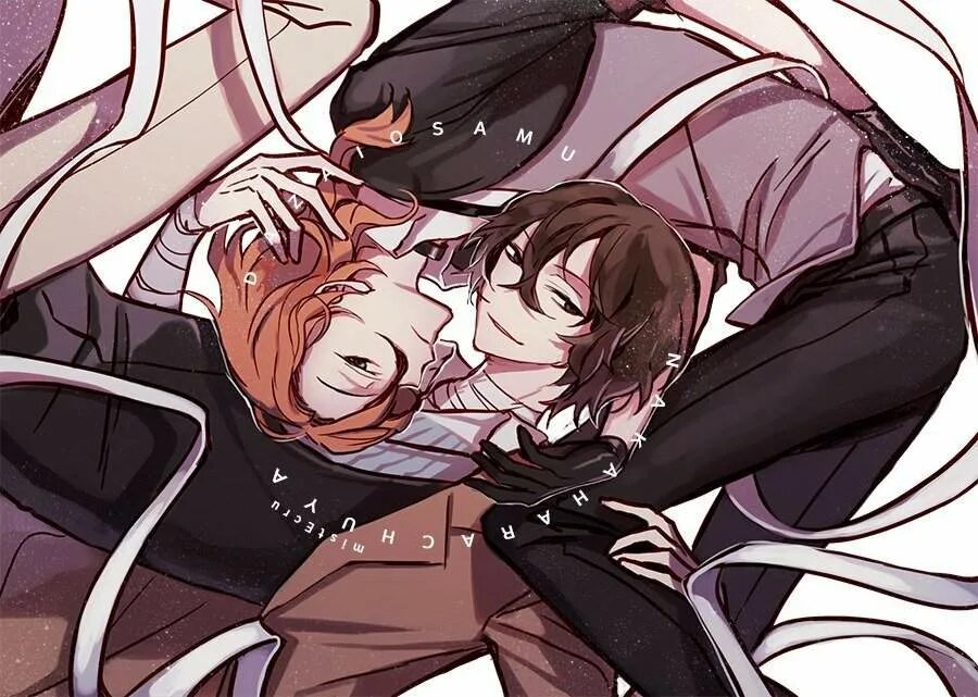 Великий из бродячих псов дазай и чуя 18 арт. Дазай и чуя. Бсд дазай и акутагава. Чуя накахара и дадзай осаму 18. Осаму дазай/чуя накахара.